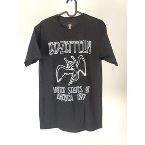 (V) LED ZEPPELIN rock band US tour 1977 Men shirt SS sz S